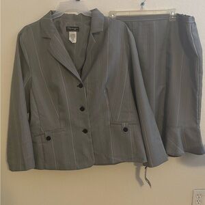 George Charcoal Pinstripe Suit Set